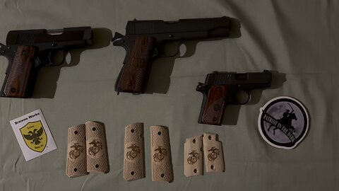 Marine Corps Custom 1911 Pistol Grips 🇺🇸 Browne Works Review 🌕 Good Guys Wear Black Project * PITD