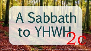 A Sabbath to YHWH, part 2c: Why Does It Matter?