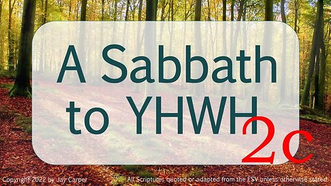 A Sabbath to YHWH, part 2c: Why Does It Matter?