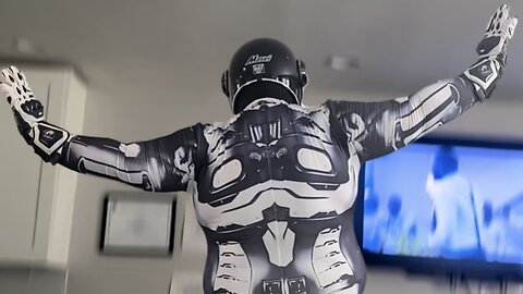 Tactical Mans cyber suit in action