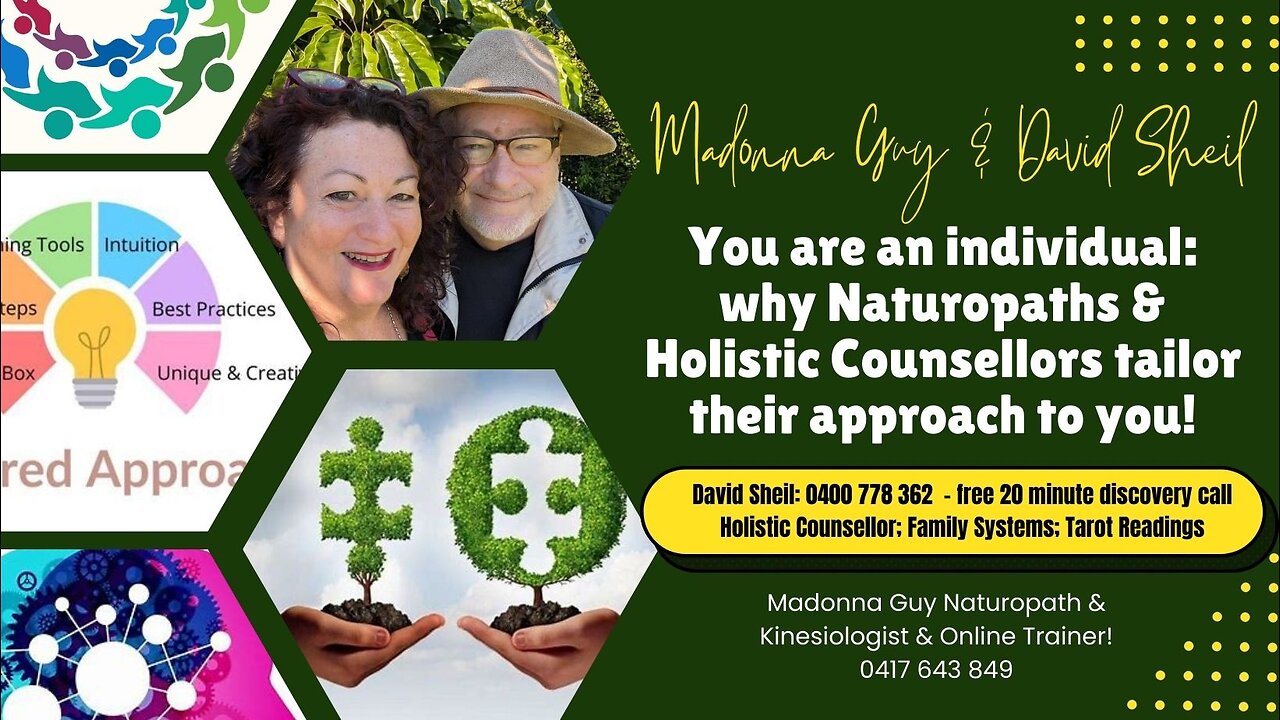 You are an individual - Holistic Counselling and Naturopathy TAILOR your plan to YOU! Learn why!!