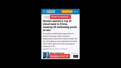 When China flooded their cities, because of cloud seeding…