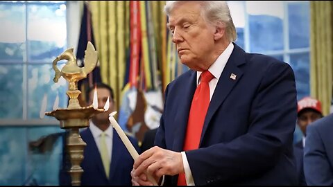 President Trump Lights Diwali Candle in the Oval Office With Indian CEOs