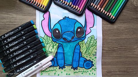 Coloring Cute Stitch with Markers & Colored Pencils | Art for Kids & Adults | CWM Ep 009