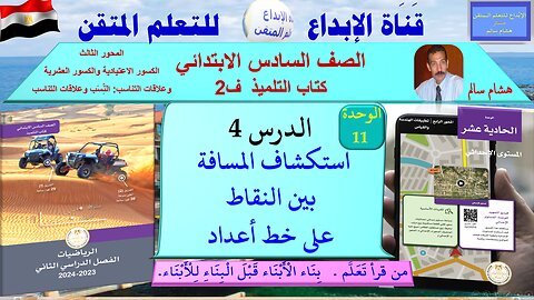 رياضيات الصف السادس الابتدائي ف2الوحدة 11 الدر س4استكشاف المسافة بين النقاط على خط أعداد