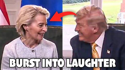 EU Commission Leader BURSTS Into Laughter After Trump's Joke