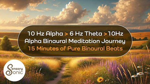 15 Minutes Pure Binaural Beats | 10 Hz Alpha – 6 Hz Theta – 10 Hz Alpha | A Quick Meditation