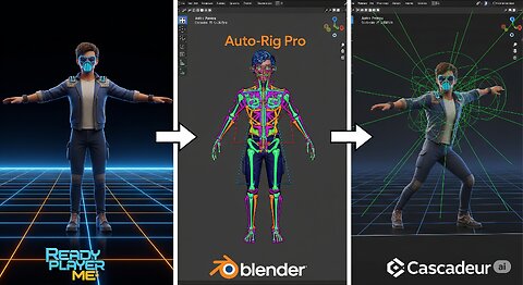 Full Character Animation Pipeline Ready Player Me to Blender to Cascadeur to Blender