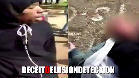 A black man sucker punches a white female, knocking her unconscious at an NYC park