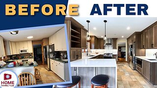 Kitchen Remodel Before & After: Old Design Gets a Warm Makeover and Beverage Center