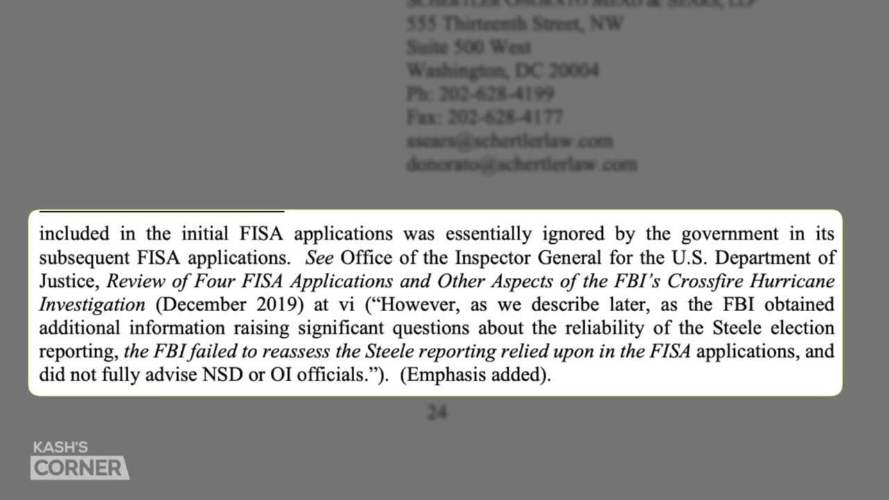 Kash - FBI Knew Dosier Was BS