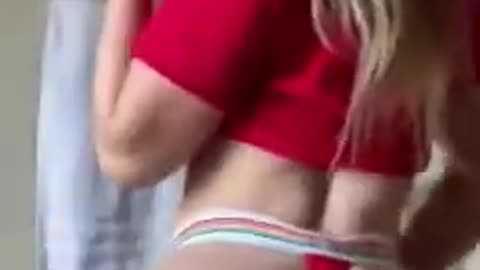 Sexy blonde latina shows her curves