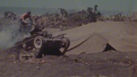 US crew trying out a Japanese Type 95 Ha-Go light tank captured on Iwo Jima in March 1945