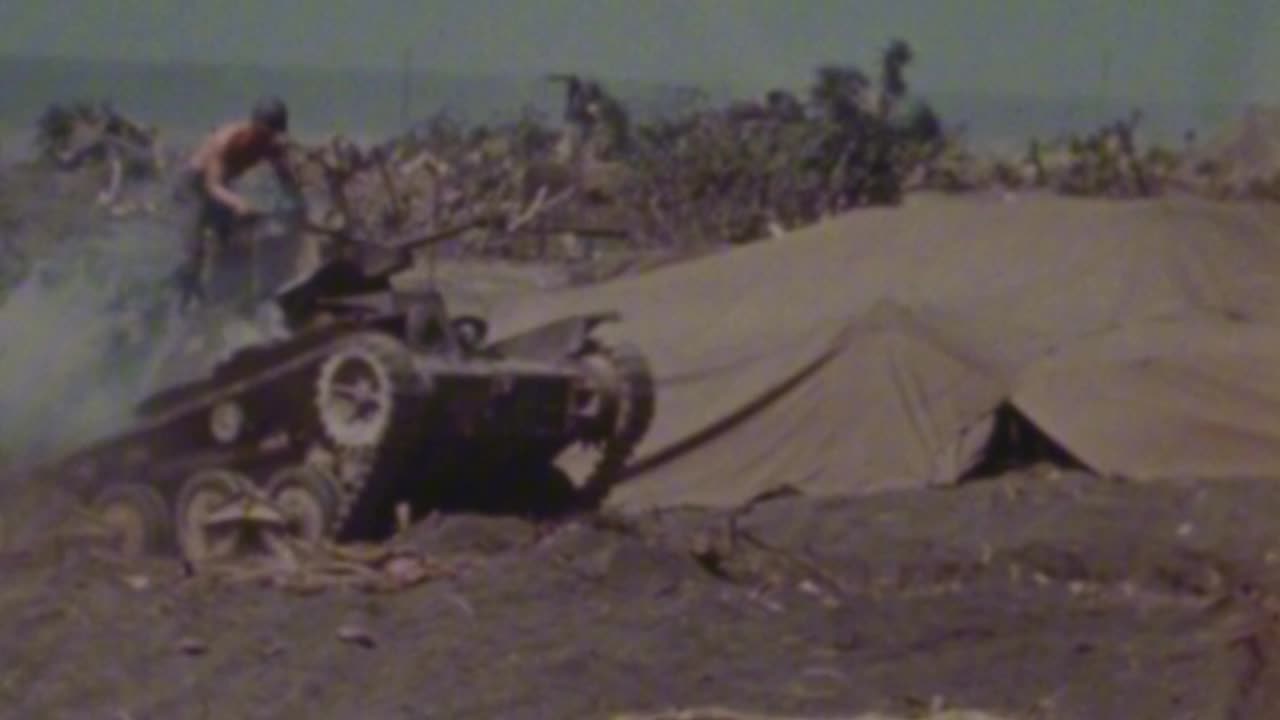 US crew trying out a Japanese Type 95 Ha-Go light tank captured on Iwo Jima in March 1945