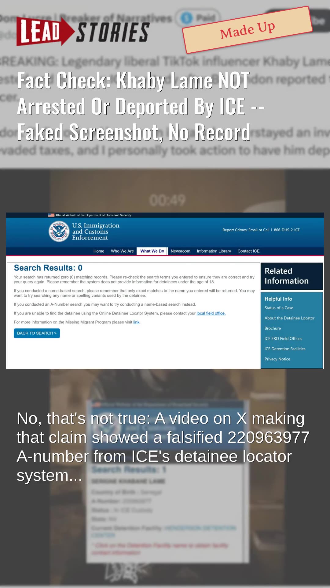 Fact Check: Khaby Lame NOT Arrested Or Deported By ICE -- Faked Screenshot, No Record