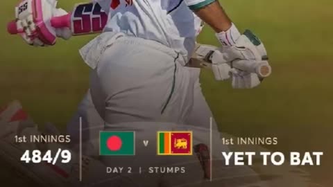 Day 2.Bangladesh are 484 for 9 wkts vs Sri Lanka in Galle.