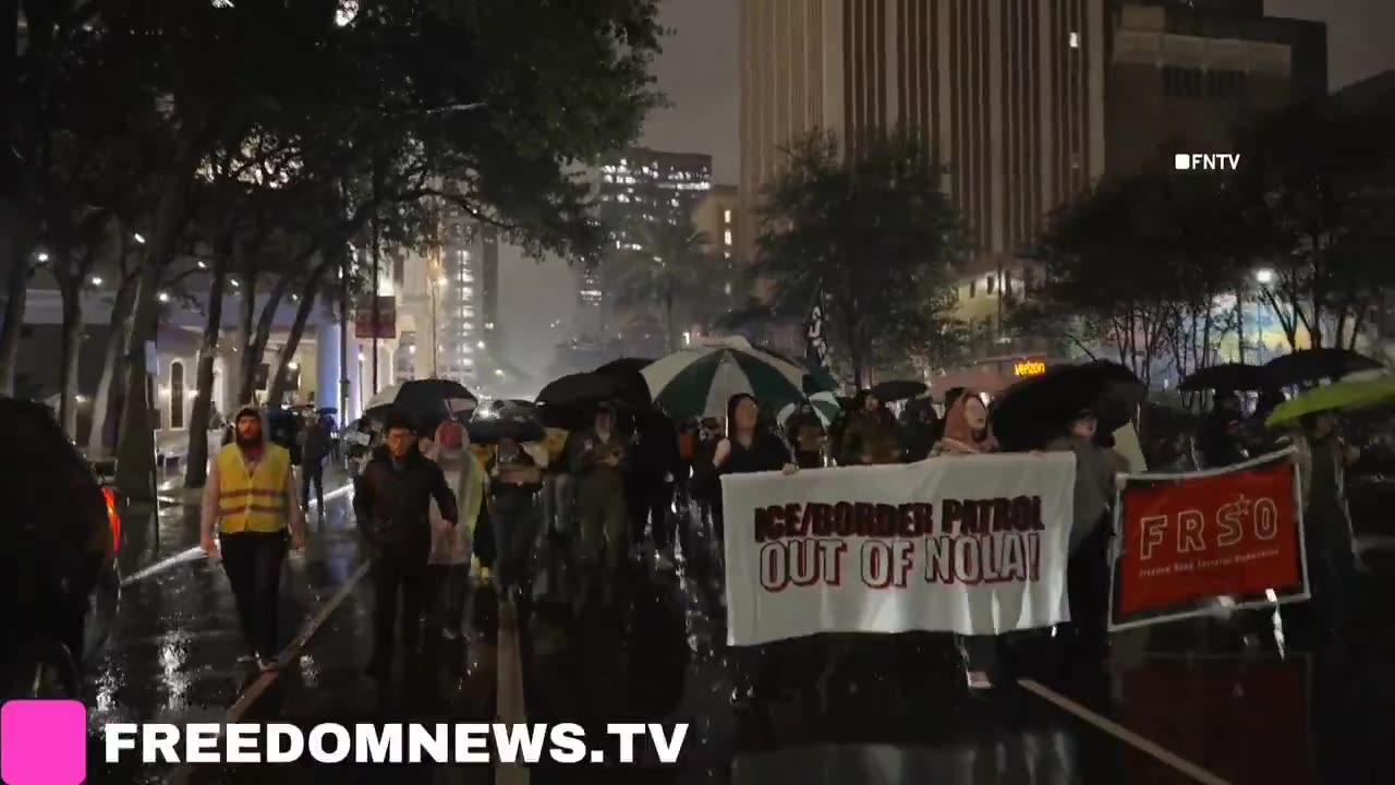 Paid protestors are STORMING the streets of New Orleans chanting “F- Donald Trump!”