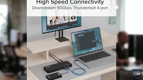 Plugable Thunderbolt 4 Dock with 100W Charging, Thunderbolt Certified, Laptop Do