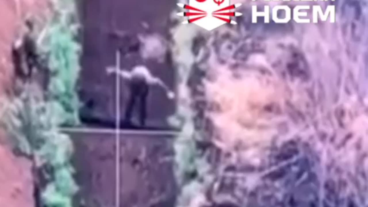 Russian Soldiers Getting Stuck While Crossing Anti-Tank Trenches