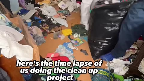 Cleaning a hoarder bedroom