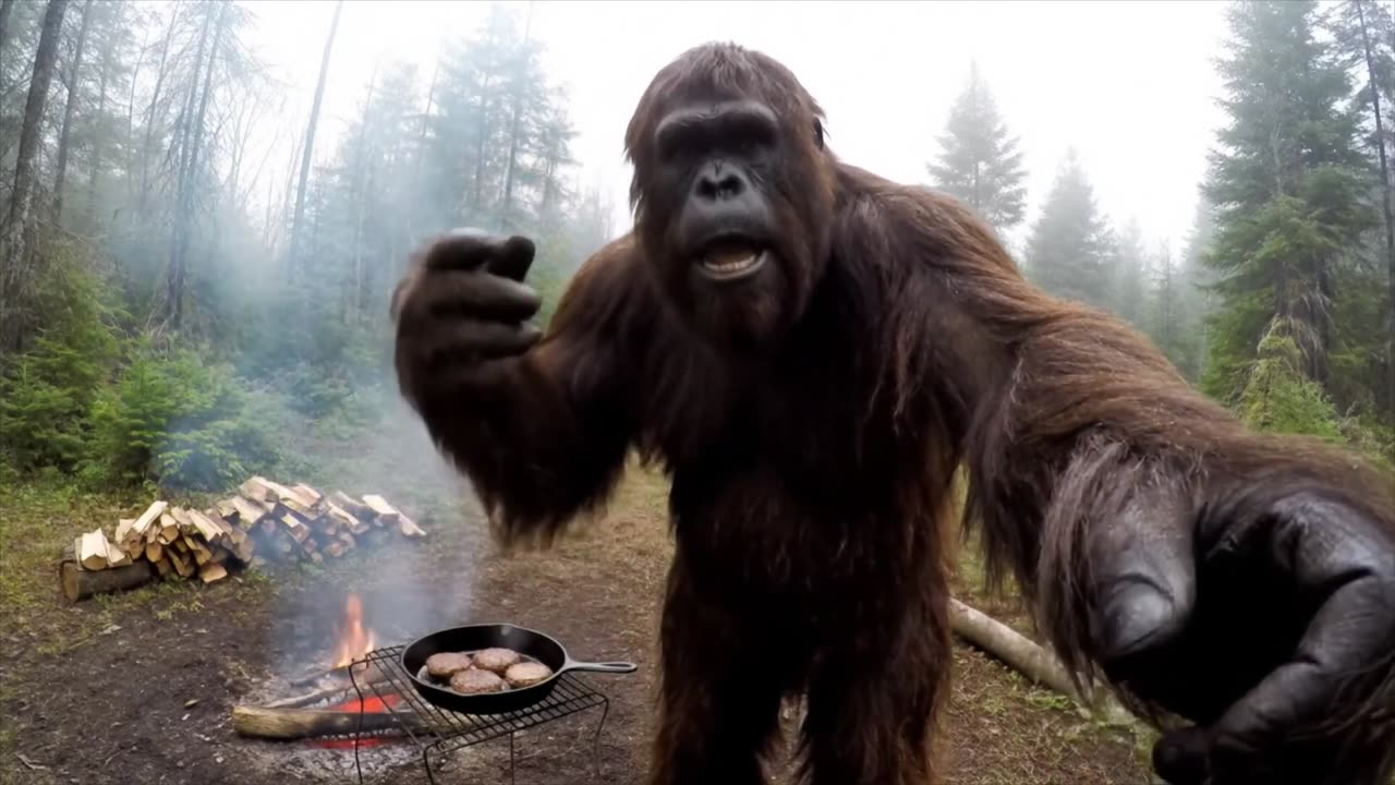 Bigfoot VLOG - Cooking burgers over fire