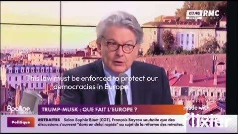 This is Thierry Breton former EU 'Censorship Overlord' that the USA Sanctioned.