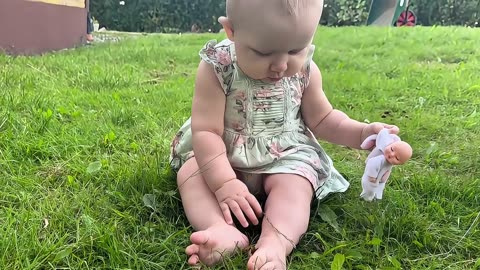 First Time Baby Kayla Sits All By Herself!