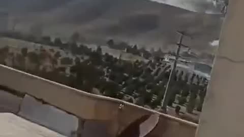 Iranian missile strikes near the settlement of Elkana in the occupied West Bank
