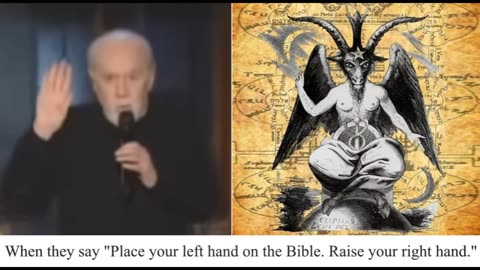 When they say "Place your left hand on the Bible. Raise your right hand."