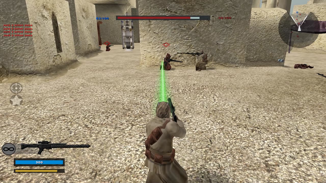 Star Wars Battlefront II 2005: Instant Action Hunt Tuskin Raider Mos Eisley Gameplay
