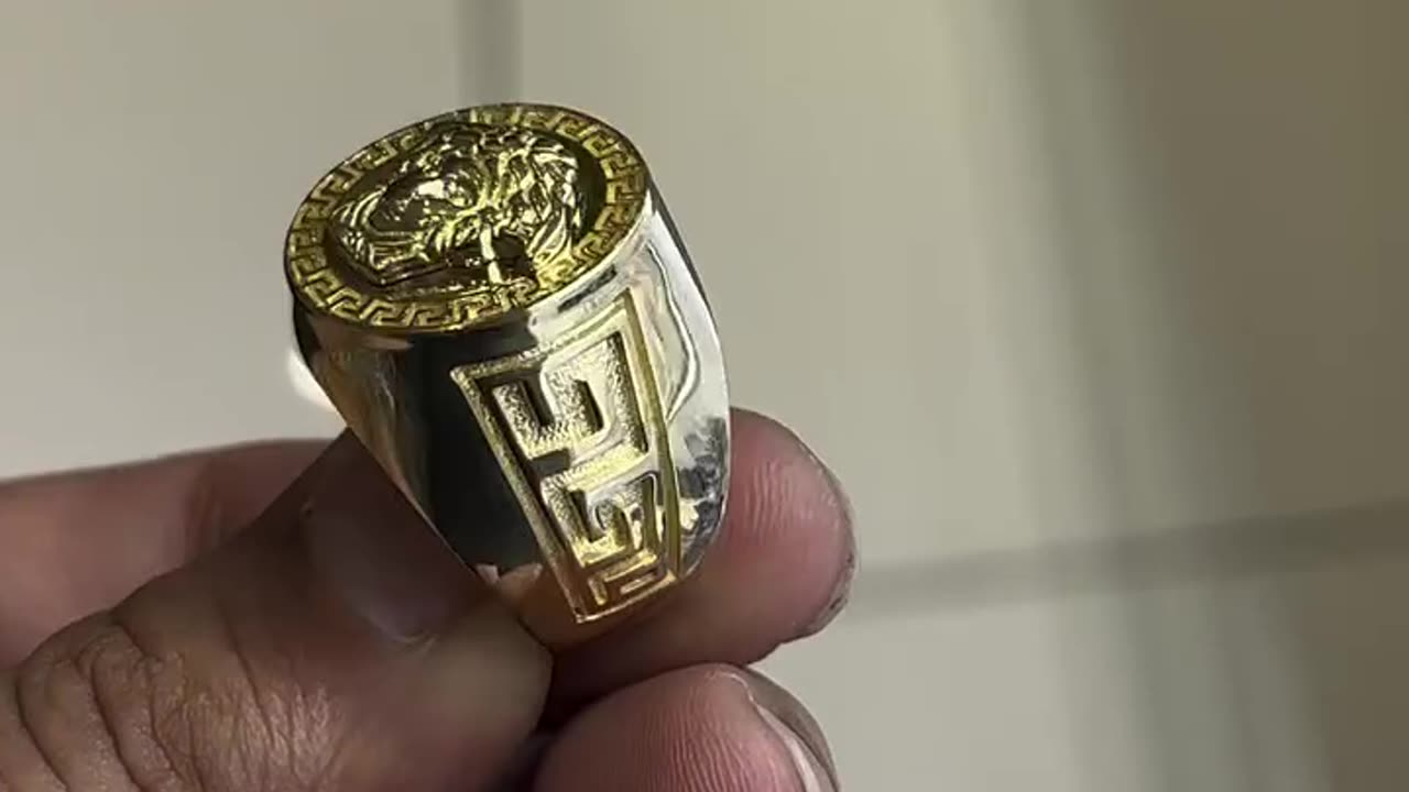 Real 10K Gold Medusa Head Ring