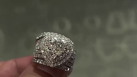 14K White Gold 3.75ctw Natural Diamond Bridal Set