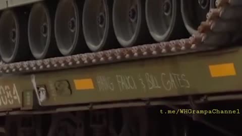 Do you see it? 👀 message on equipment headed to Military parade