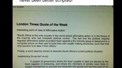 South Africa's Affirmative Action in favour of... the majority