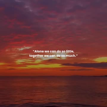 Alone we can do so little, together we can do so much.