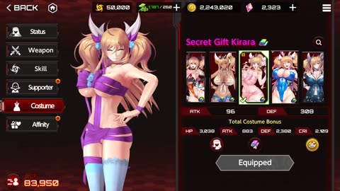 Onisaki Purple Secret Gift and Bunny / Intro, Outro, Dialog, Ultimate Attack, PvP / Action Taimanin