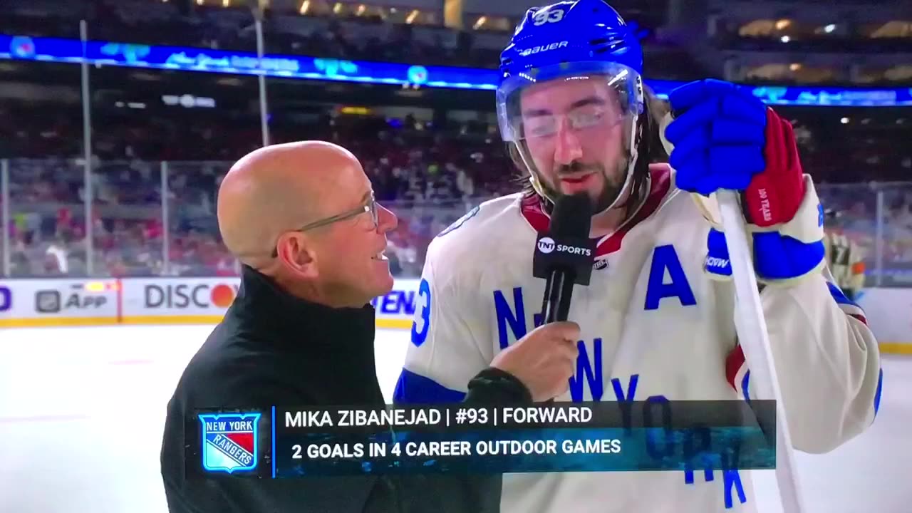 Rangers C #93 Mika Zibanejad w/on ice interview