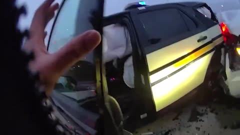 Dashcam footage captures moment vehicle slams into Tennessee Highway Patrol trooper's squad car