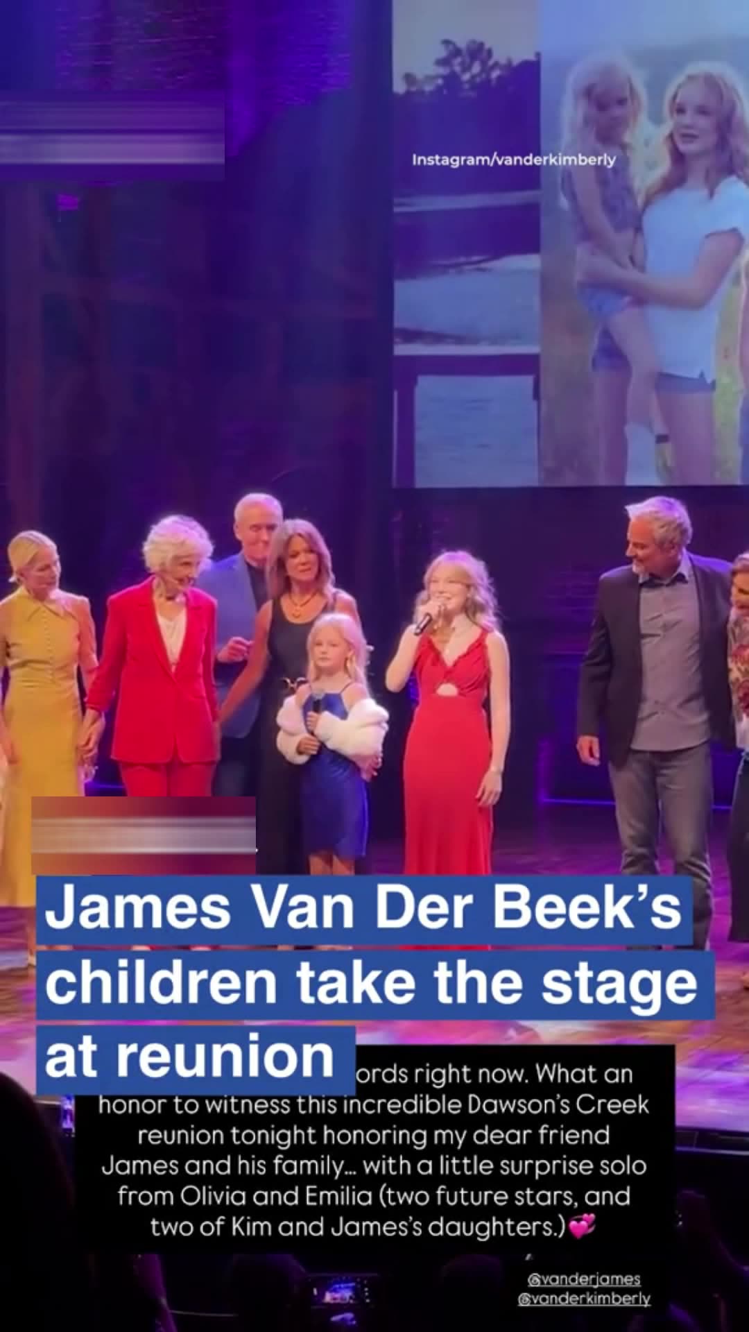 ames Van Der Beeks children on stage at Dawsons Creek reunion