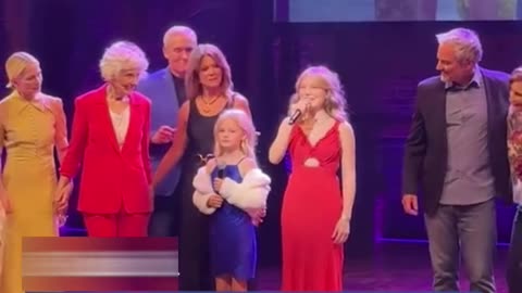 ames Van Der Beek's children on stage at Dawson's Creek reunion