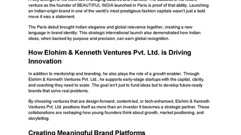 Meet Praveen Kenneth: Mentor, Investor, and Brand Architect