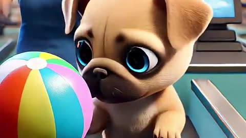 Dog's Balance Challenge! Riding a Rainbow Ball Home, So Funny! 😂