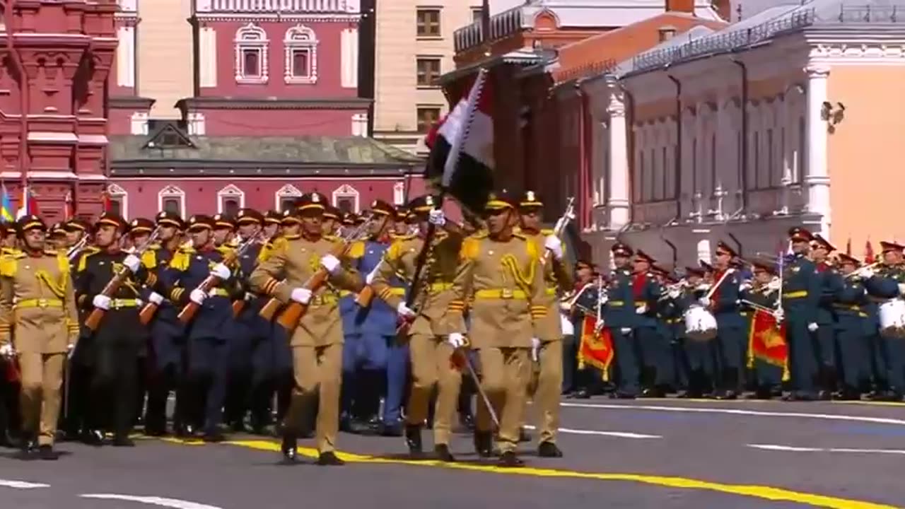 Chinese and Egyptian Soldiers During Moscow Parade