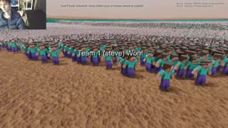 One Million SpongeBob SquarePants VS One Million Steves From The Minecraft Series In A Battle