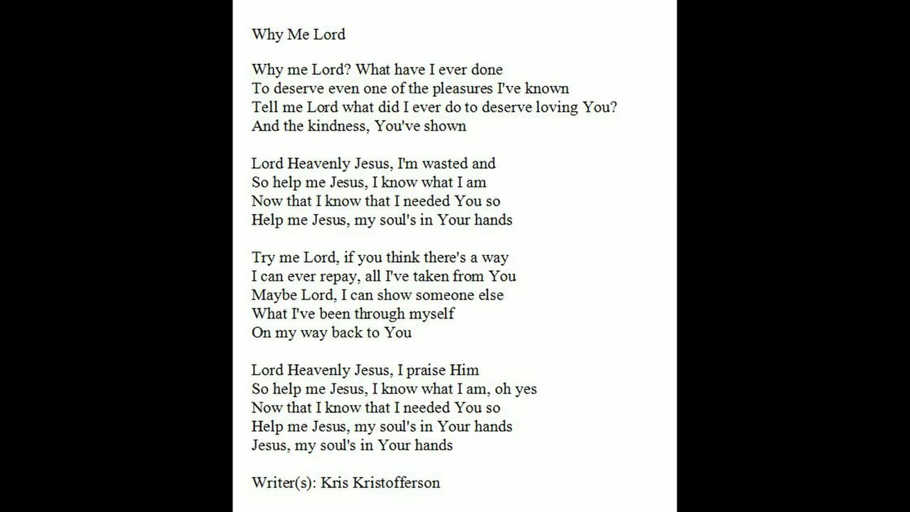 Before 2005 Why me Lord by SRM