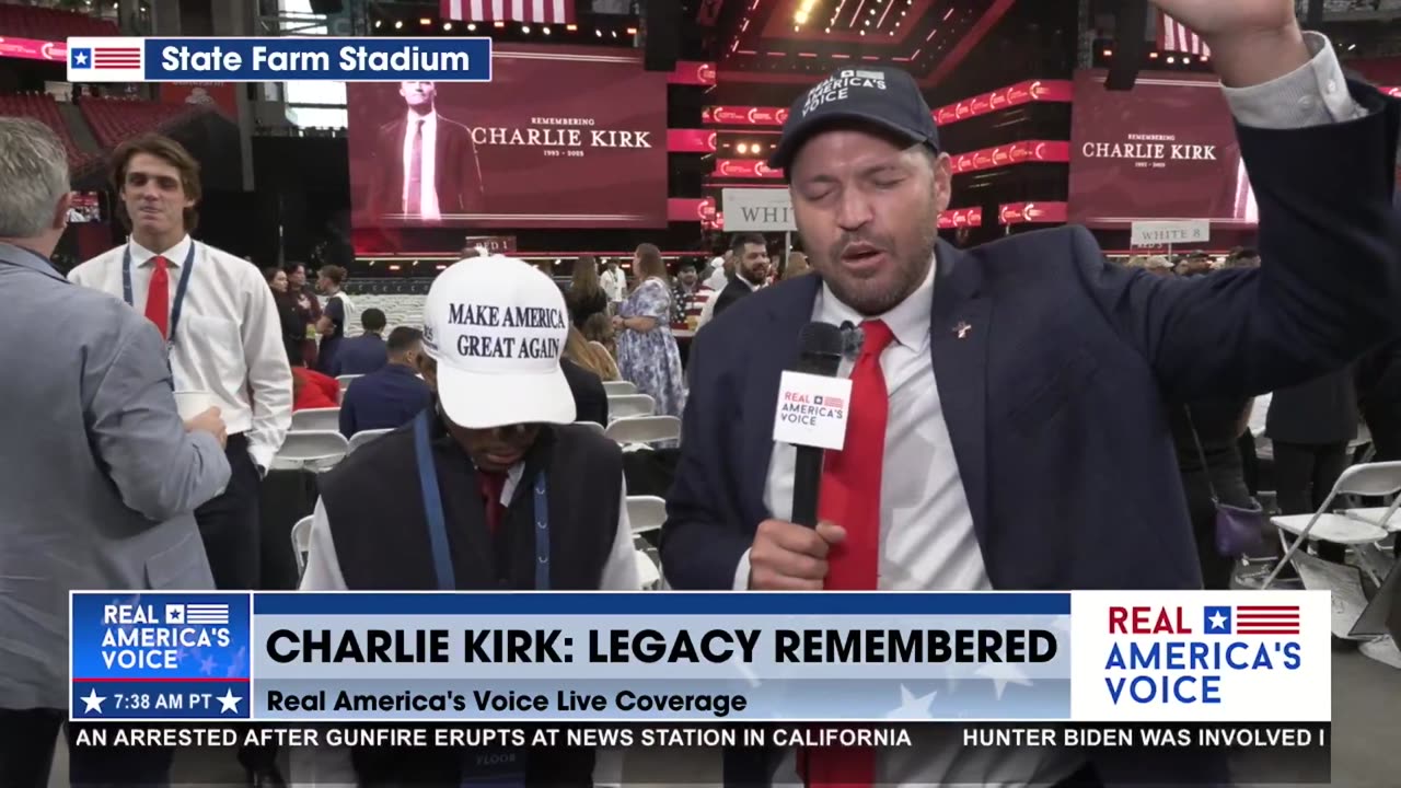 BEN BERGQUAM PRAYS OVER THE MEMORIAL FOR CHARLIE KIRK AND OUR NATION