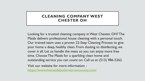 Cleaning Company West Chester OH