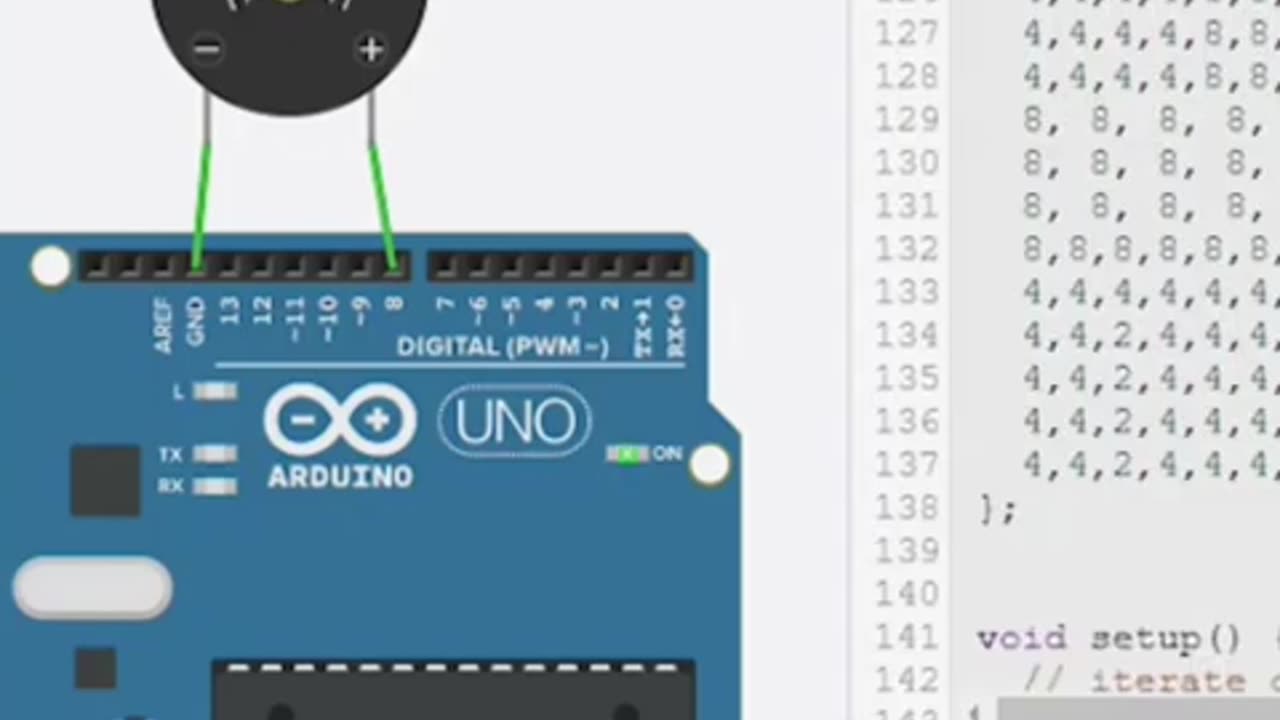Turkish March By #Arduino UNO and Wolfgang Mozart on #Tinkercad #AeroArduino