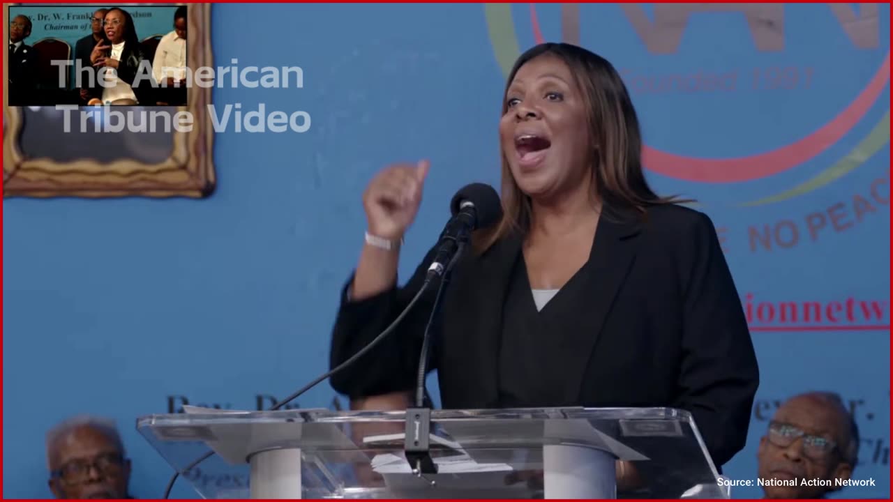 WATCH: Letitia James LOSES HER MIND In Rabid Speech, Claims Trump is Stalking Her