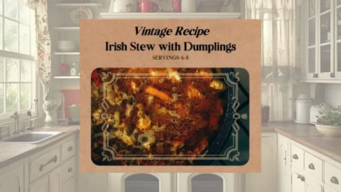 Vintage Recipe Irish Stew with Dumplings
